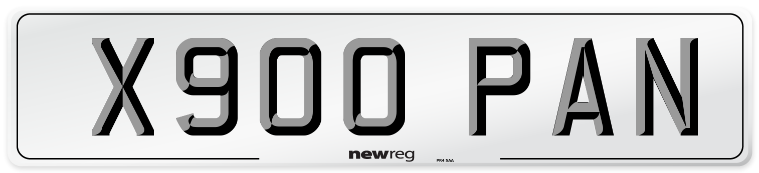 X900 PAN Number Plate from New Reg